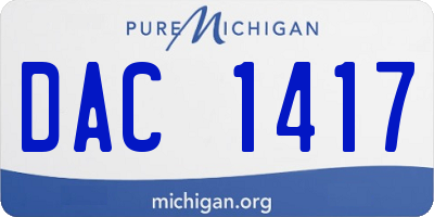 MI license plate DAC1417