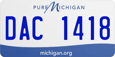 MI license plate DAC1418