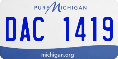 MI license plate DAC1419