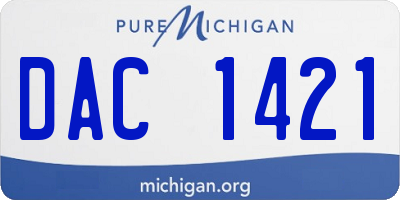 MI license plate DAC1421