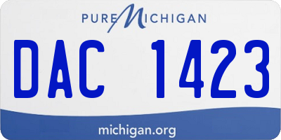 MI license plate DAC1423