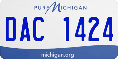 MI license plate DAC1424