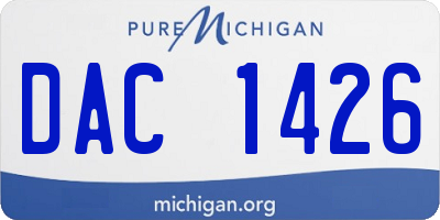 MI license plate DAC1426