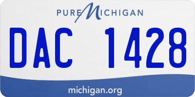 MI license plate DAC1428