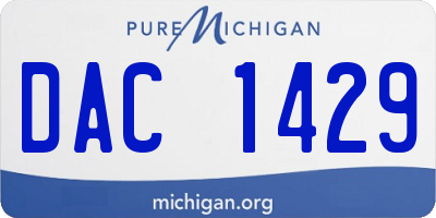 MI license plate DAC1429