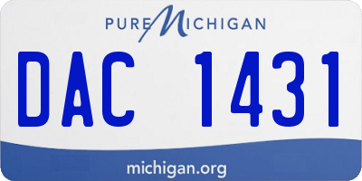 MI license plate DAC1431