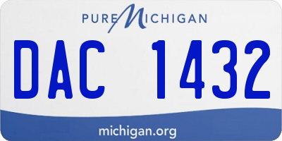 MI license plate DAC1432