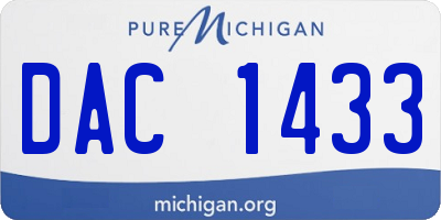 MI license plate DAC1433