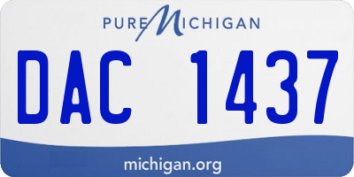 MI license plate DAC1437