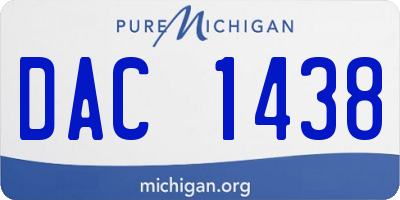 MI license plate DAC1438