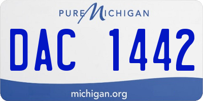 MI license plate DAC1442