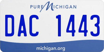 MI license plate DAC1443