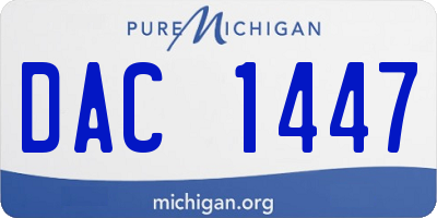 MI license plate DAC1447
