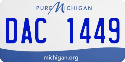 MI license plate DAC1449