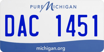 MI license plate DAC1451