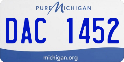 MI license plate DAC1452