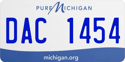 MI license plate DAC1454