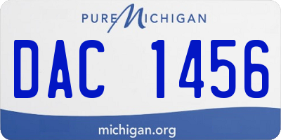 MI license plate DAC1456