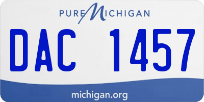 MI license plate DAC1457