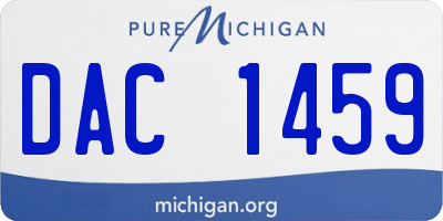 MI license plate DAC1459