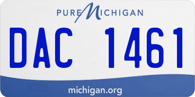 MI license plate DAC1461