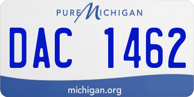 MI license plate DAC1462