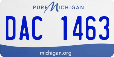 MI license plate DAC1463