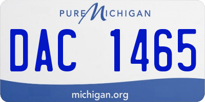 MI license plate DAC1465