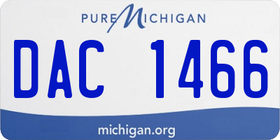 MI license plate DAC1466