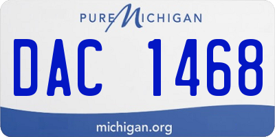 MI license plate DAC1468