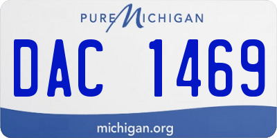 MI license plate DAC1469