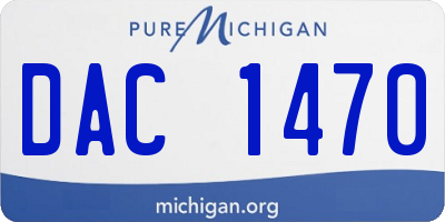 MI license plate DAC1470