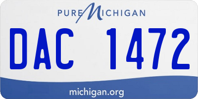 MI license plate DAC1472