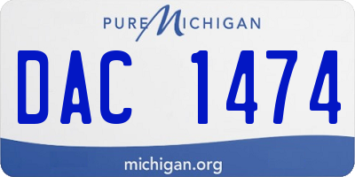 MI license plate DAC1474