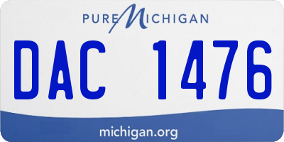 MI license plate DAC1476