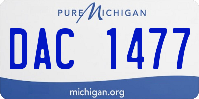 MI license plate DAC1477