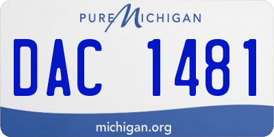 MI license plate DAC1481