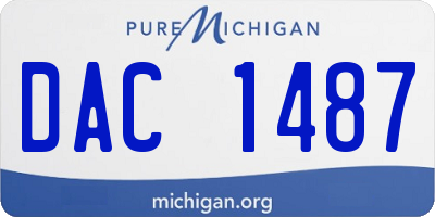 MI license plate DAC1487