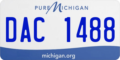 MI license plate DAC1488