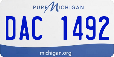 MI license plate DAC1492