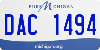 MI license plate DAC1494