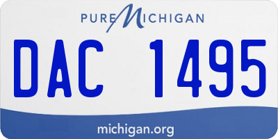 MI license plate DAC1495