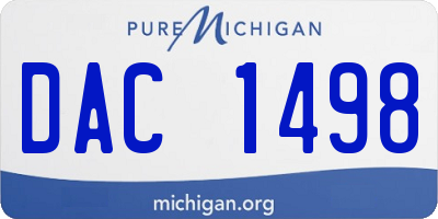 MI license plate DAC1498