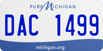 MI license plate DAC1499