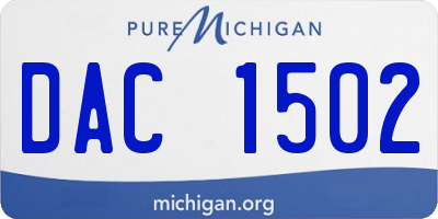 MI license plate DAC1502
