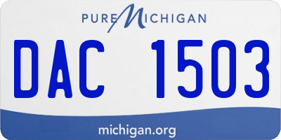 MI license plate DAC1503