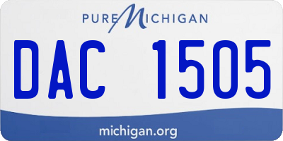 MI license plate DAC1505
