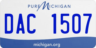 MI license plate DAC1507