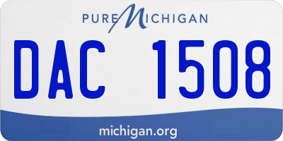 MI license plate DAC1508