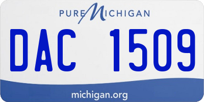 MI license plate DAC1509